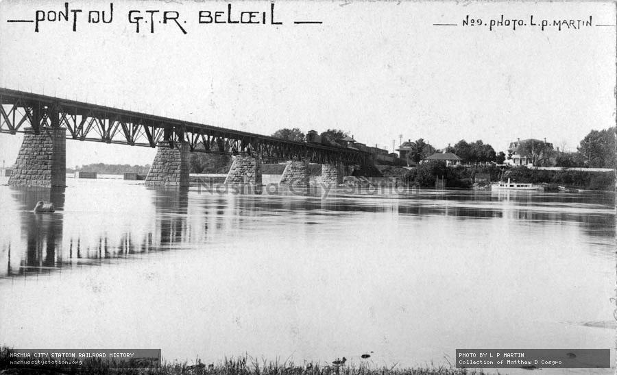 Postcard: Grand Trunk Railway bridge, Beloeil, Quebec